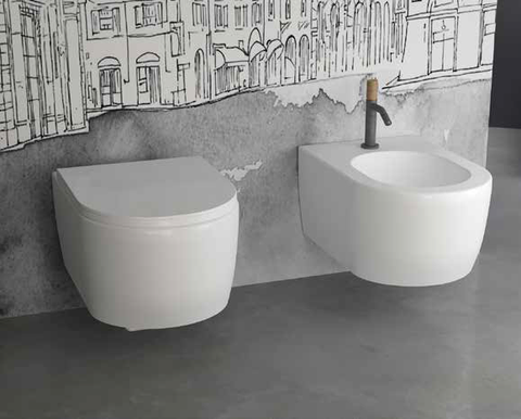 White Ville Round wall hung