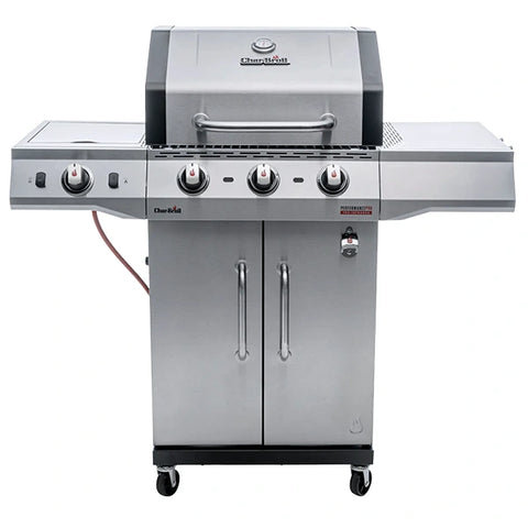 Char Broil Performance Pro 3-Burner+Side Cabinet Style Gas Grill Stainless Steel TRU‑Infrared