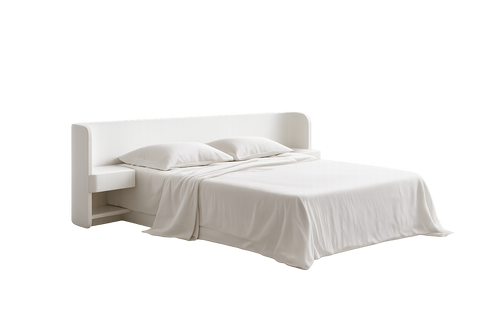 White Bed (built-in 2 Commodes)